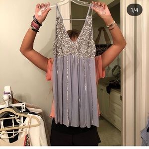 NWT free People slip glitter dress